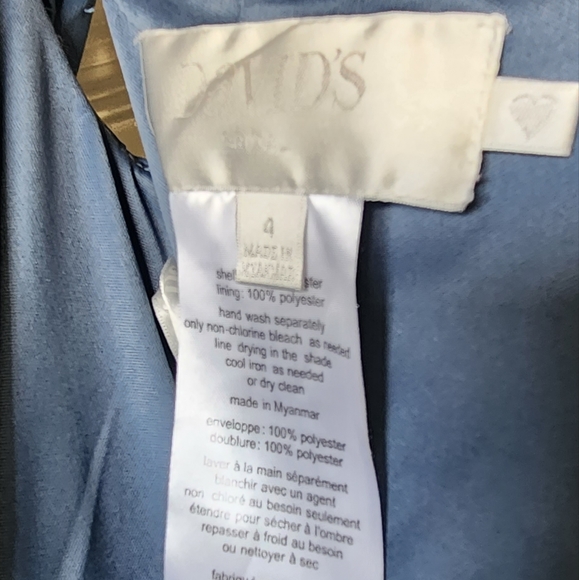 David's bridal criss cross off the shoulder steel blue bridesmaid formal… - Picture 14 of 14